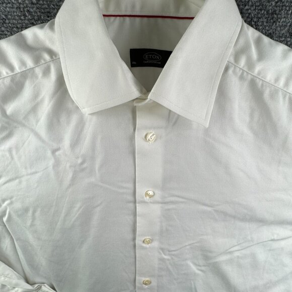 Eton Long Sleeve Button Up Shirt Men Cotton Designer White Ganghester 16.5 Woven - Picture 1 of 15